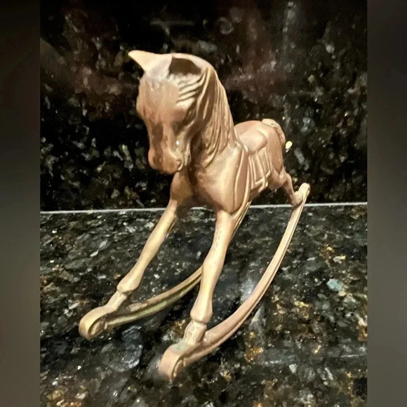 Solid Brass Rocking Horse Figurine - Picture 3 of 4